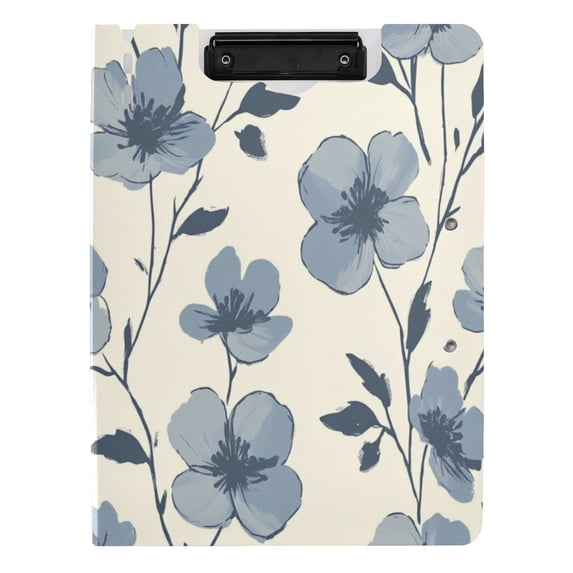 Iauyy Foldable Binder Clipboard, Waterproof & Scratch-Resistant, Dual Metal Clips, Holds 80 Sheets, 1 Pack,Flower