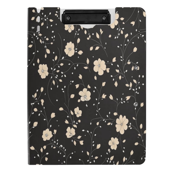 Iauyy Foldable Binder Clipboard, Waterproof & Scratch-Resistant, Dual Metal Clips, Holds 80 Sheets, 1 Pack,Many Small Flowers