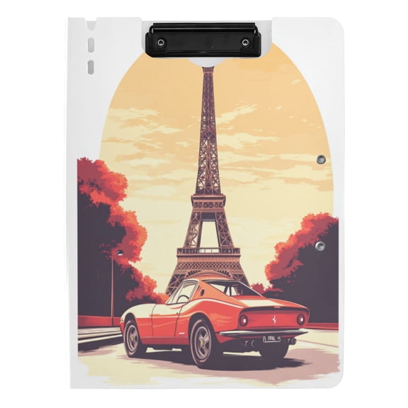 Iauyy Foldable Binder Clipboard, Waterproof & Scratch-Resistant, Dual Metal Clips, Holds 80 Sheets, 1 Pack,Vector Poster