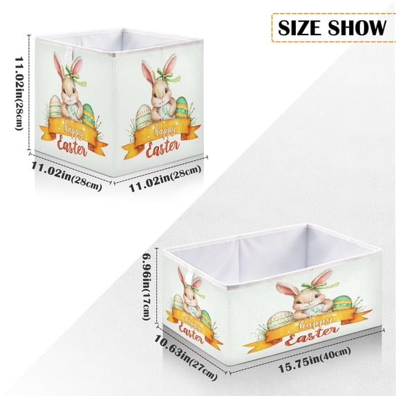 Iauyy Foldable Home Closet Storage Bins - Waterproof 300D Oxford Cube Baskets with Handles for Clothing Storage Books, A Huge Ribbon