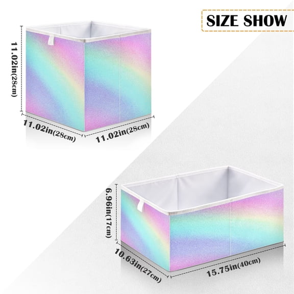 Iauyy Foldable Home Closet Storage Bins - Waterproof 300D Oxford Rectangle Baskets with Handles for Clothing Storage Books,Light Background