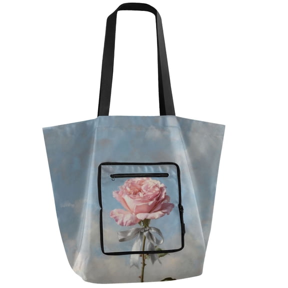 Iauyy Foldable Shoulder Tote Bags Large Storage for Women -Reusable 11*9.5*15.4in Wide Handbag Design Shopping/Travel Bag ,????_????-01-01