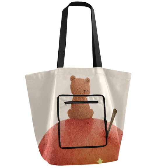 Iauyy Foldable Shoulder Tote Bags Large Storage for Women -Reusable 11*9.5*15.4in Wide Handbag Design Shopping/Travel Bag ,????_????-01-01