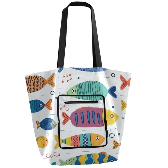 Iauyy Foldable Shoulder Tote Bags Large Storage for Women -Reusable 11*9.5*15.4in Wide Handbag Design Shopping/Travel Bag ,????_????-01-01