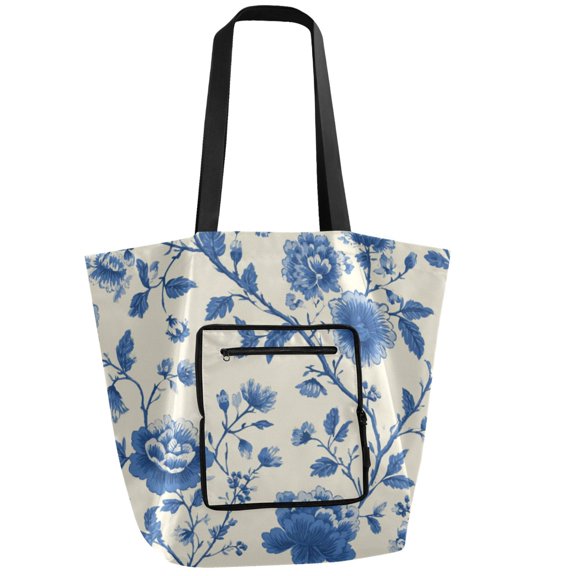 Iauyy Foldable Shoulder Tote Bags Large Storage for Women -Reusable 11*9.5*15.4in Wide Handbag Design Shopping/Travel Bag ,????_????-01-01