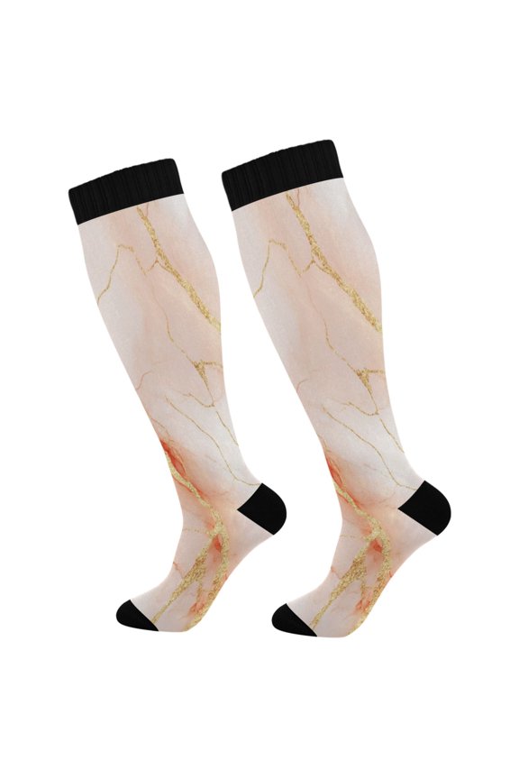 High-Performance Athletic Socks for Men/Women -Warm Durable High Stretchability Running for Cycling Daily Wear,Marble (1 pair)