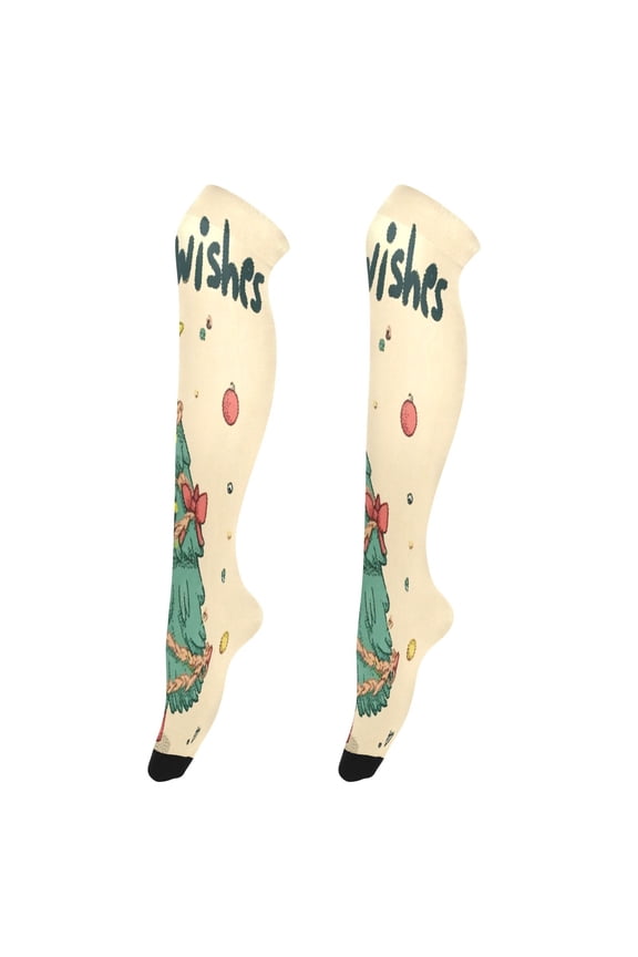 Highly Elastic Women's Trouser Knee High Socks 93% Nylon Breathable and Durable Perfect for Outings, Parties, Home, The Best Gifts for Women A Best Wishes