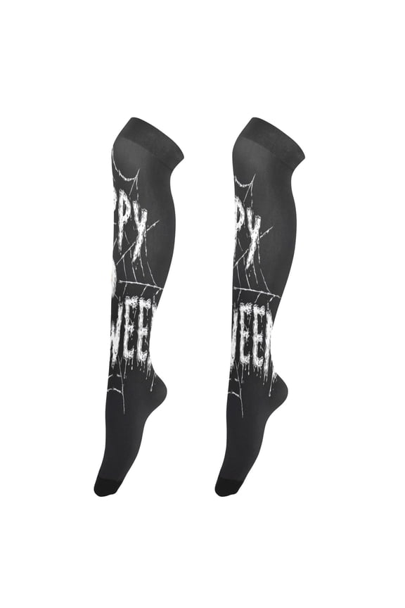 Highly Elastic Women's Trouser Knee High Socks 93% Nylon Breathable and Durable Perfect for Outings, Parties, Home, The Best Gifts for Women Black Eyeball Pattern