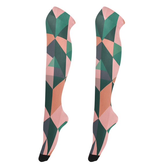Iauyy Highly Elastic Women's Trouser Knee High Socks 93% Nylon Breathable and Durable Perfect for Outings, Parties, Home, The Best Gifts for Women Dark Green Tones