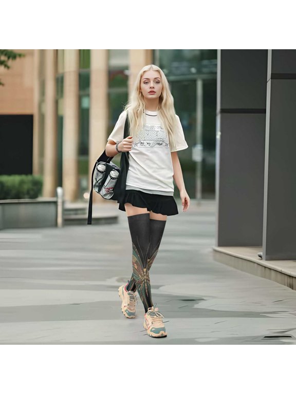 Highly Elastic Women's Trouser Knee High Socks 93% Nylon Breathable and Durable Perfect for Outings, Parties, Home, The Best Gifts for Women Rich Lighting and Shadow Effects