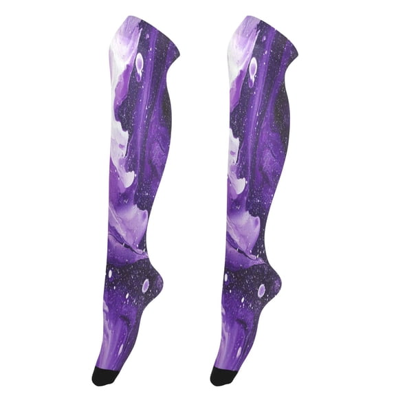 Iauyy Highly Elastic Women's Trouser Knee High Socks 93% Nylon Breathable and Durable Perfect for Outings, Parties, Home, The Best Gifts for Women Snowflakes Drifting Down
