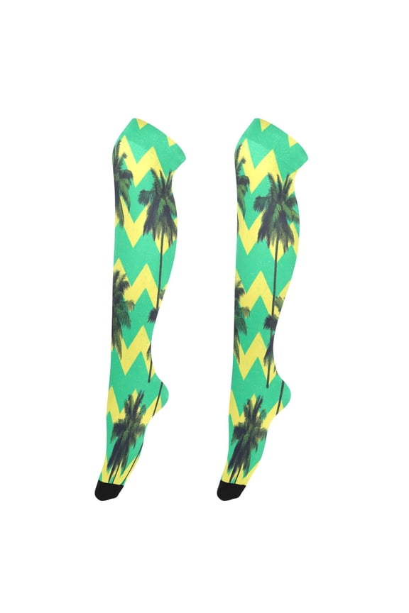 Highly Elastic Women's Trouser Knee High Socks 93% Nylon Breathable and Durable Perfect for Outings, Parties, Home, The Best Gifts for Women Summer Herringbone Pattern