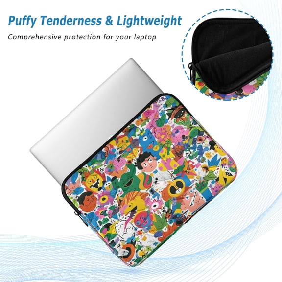 Iauyy(L)15.7 inch Laptop Sleeve,Shockproof Durable Computer Carrying laptop Bag,Slim Cover for 15.7-16 inch HP Dell Lenovo Asus Notebook,Cartoon Character