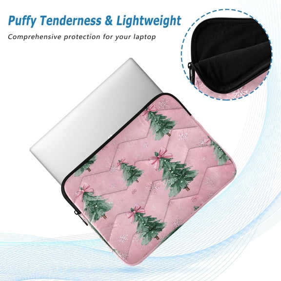 Iauyy(L)15.7 inch Laptop Sleeve,Shockproof Durable Computer Carrying laptop Bag,Slim Cover for 15.7-16 inch HP Dell Lenovo Asus Notebook,Christmas Tree Bow
