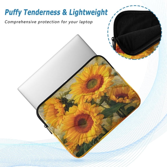 Iauyy(L)15.7 inch Laptop Sleeve,Shockproof Durable Computer Carrying laptop Bag,Slim Cover for 15.7-16 inch HP Dell Lenovo Asus Notebook,The Large Orange Flower