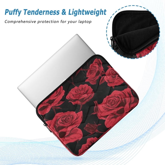 Iauyy(L)15.7 inch Laptop Sleeve,Shockproof Durable Computer Carrying laptop Bag,Slim Cover for 15.7-16 inch HP Dell Lenovo Asus Notebook,The Perfect Red Rose Pattern