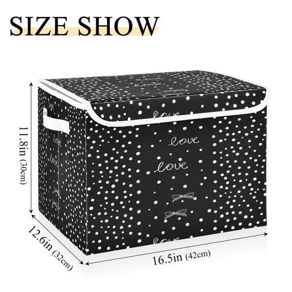 Iauyy Large Storage Box with Lid - Foldable Home Storage Bins for Clothes Toy Holiday Decor, Small Bow Tie (42*32*30cm)