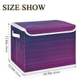 thumbnail image 1 of Iauyy Large Storage Box with Lid - Foldable Home Storage Bins for Clothes Toy Holiday Decor, Wave-like Purple (42*32*30cm), 1 of 6