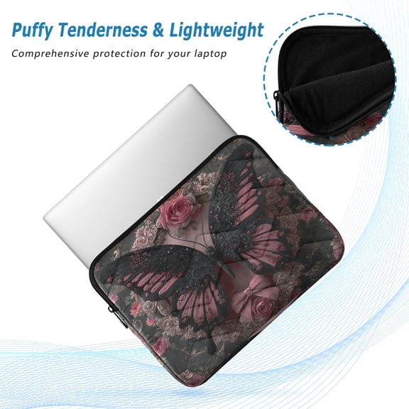 Iauyy(M)13.4 inch Laptop Sleeve,Shockproof Durable Computer Carrying laptop Bag,Slim Cover for 13.4-14 inch HP Dell Lenovo Asus Notebook,Baroque-style Butterfly