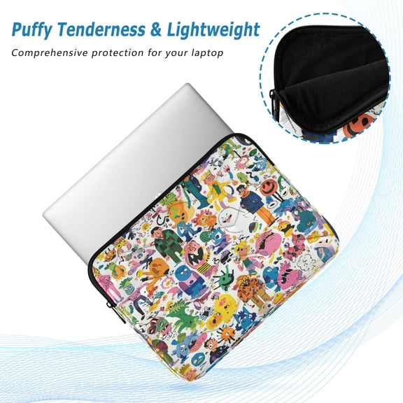 Iauyy(M)13.4 inch Laptop Sleeve,Shockproof Durable Computer Carrying laptop Bag,Slim Cover for 13.4-14 inch HP Dell Lenovo Asus Notebook,Colorful Characters