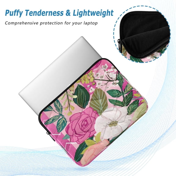 Iauyy(M)13.4 inch Laptop Sleeve,Shockproof Durable Computer Carrying laptop Bag,Slim Cover for 13.4-14 inch HP Dell Lenovo Asus Notebook,Colorful Roses