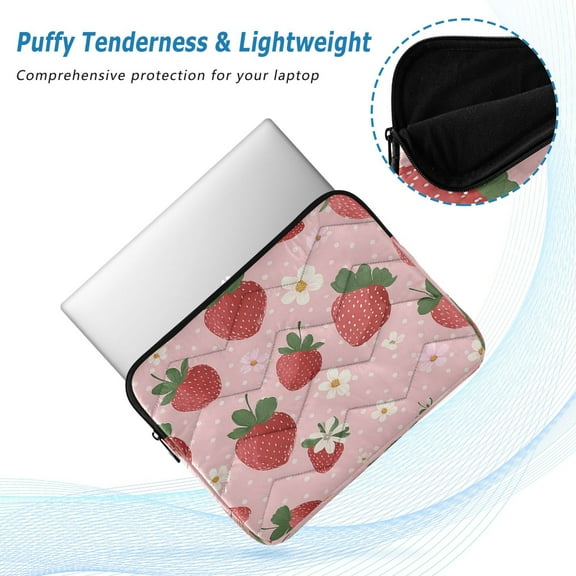 Iauyy（M)13.4 inch Laptop Sleeve,Shockproof Durable Computer Carrying laptop Bag，Slim Cover for 13.4-14 inch HP Dell Lenovo Asus Notebook,Cute Strawberry