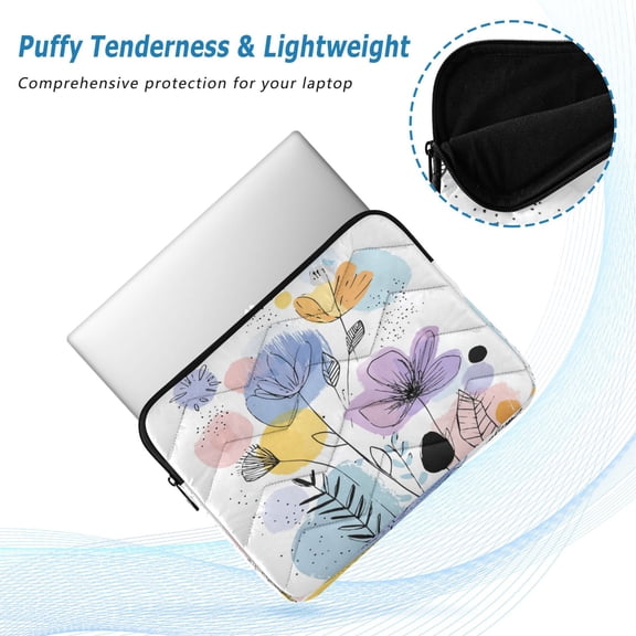 Iauyy(M)13.4 inch Laptop Sleeve,Shockproof Durable Computer Carrying laptop Bag,Slim Cover for 13.4-14 inch HP Dell Lenovo Asus Notebook,Doodle Collage