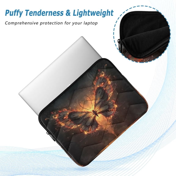 Iauyy（M)13.4 inch Laptop Sleeve,Shockproof Durable Computer Carrying laptop Bag，Slim Cover for 13.4-14 inch HP Dell Lenovo Asus Notebook,Drawn with Flames