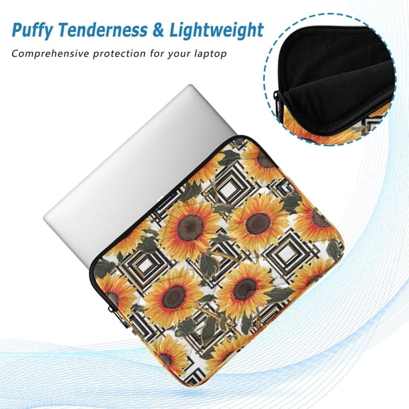 Iauyy(M)13.4 inch Laptop Sleeve,Shockproof Durable Computer Carrying laptop Bag,Slim Cover for 13.4-14 inch HP Dell Lenovo Asus Notebook,Formal Sunflowers