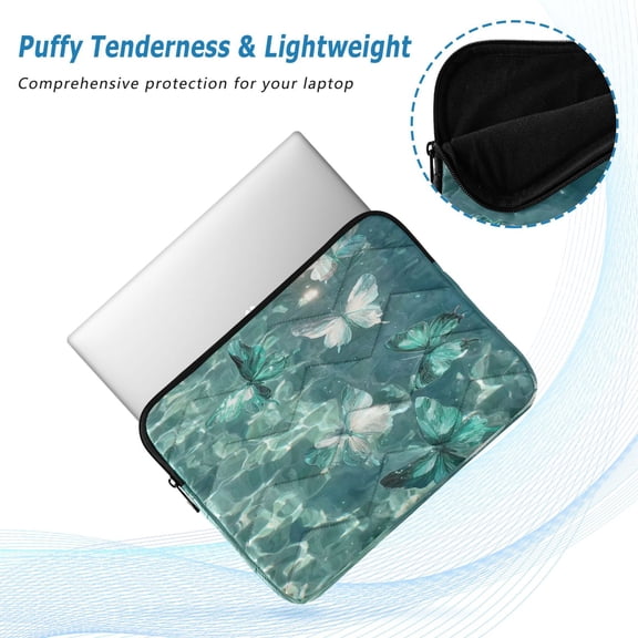 Iauyy（M)13.4 inch Laptop Sleeve,Shockproof Durable Computer Carrying laptop Bag，Slim Cover for 13.4-14 inch HP Dell Lenovo Asus Notebook,Light Blue Glow