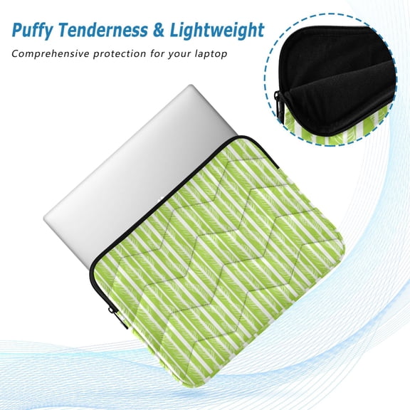 Iauyy(M)13.4 inch Laptop Sleeve,Shockproof Durable Computer Carrying laptop Bag,Slim Cover for 13.4-14 inch HP Dell Lenovo Asus Notebook,Light Green and White