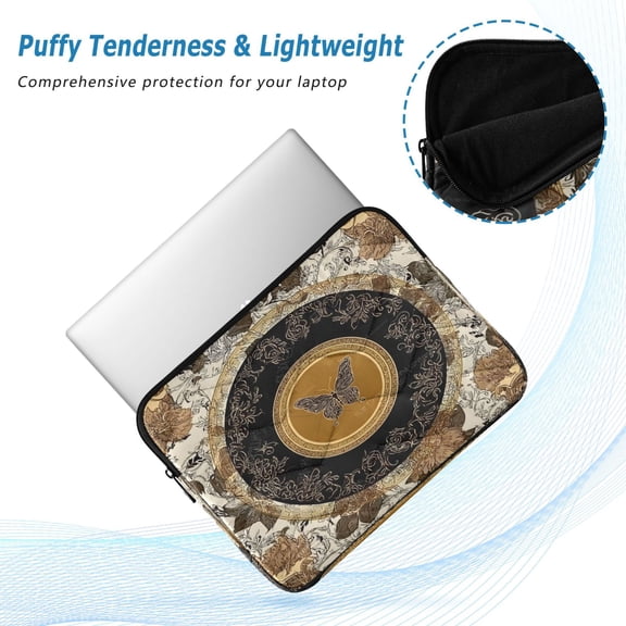 Iauyy（M)13.4 inch Laptop Sleeve,Shockproof Durable Computer Carrying laptop Bag，Slim Cover for 13.4-14 inch HP Dell Lenovo Asus Notebook,Outstanding Golden Rings
