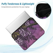 Iauyy（M)13.4 inch Laptop Sleeve,Shockproof Durable Computer Carrying laptop Bag，Slim Cover for 13.4-14 inch HP Dell Lenovo Asus Notebook,Purple Wooden Decoration