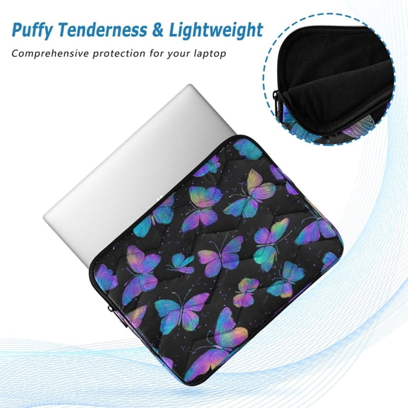 Iauyy(M)13.4 inch Laptop Sleeve,Shockproof Durable Computer Carrying laptop Bag,Slim Cover for 13.4-14 inch HP Dell Lenovo Asus Notebook,The Butterfly with Holographic Effect