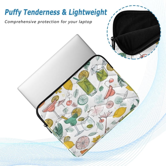 Iauyy(M)13.4 inch Laptop Sleeve,Shockproof Durable Computer Carrying laptop Bag,Slim Cover for 13.4-14 inch HP Dell Lenovo Asus Notebook,Tropical Motif