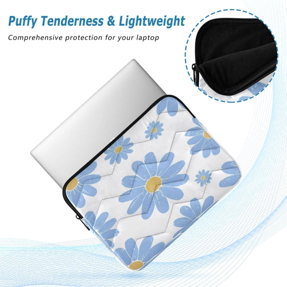 Iauyy(M)13.4 inch Laptop Sleeve,Shockproof Durable Computer Carrying laptop Bag,Slim Cover for 13.4-14 inch HP Dell Lenovo Asus Notebook,Blue Flower
