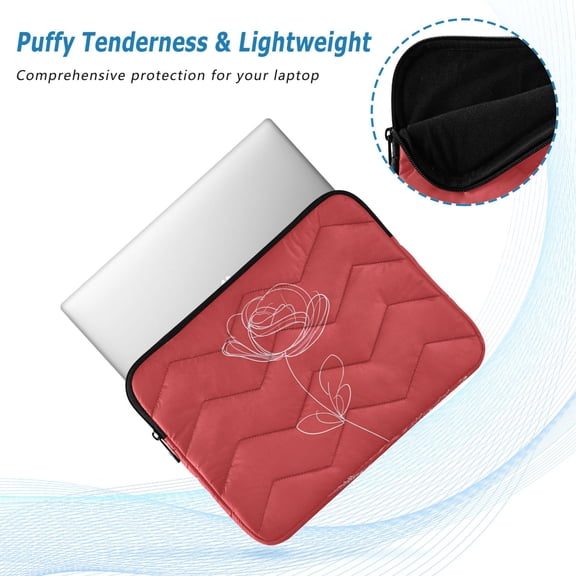 Iauyy(M)13.4 inch Laptop Sleeve,Shockproof Durable Computer Carrying laptop Bag,Slim Cover for 13.4-14 inch HP Dell Lenovo Asus Notebook,Rose Logo