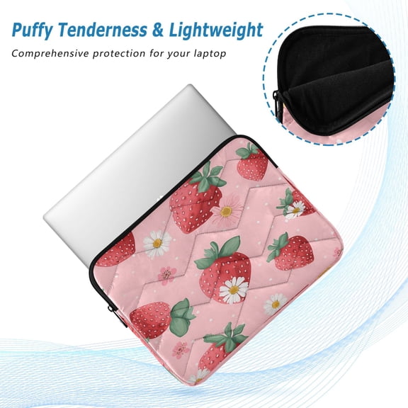 Iauyy(M)13.4 inch Laptop Sleeve,Shockproof Durable Computer Carrying laptop Bag,Slim Cover for 13.4-14 inch HP Dell Lenovo Asus Notebook,Strawberry