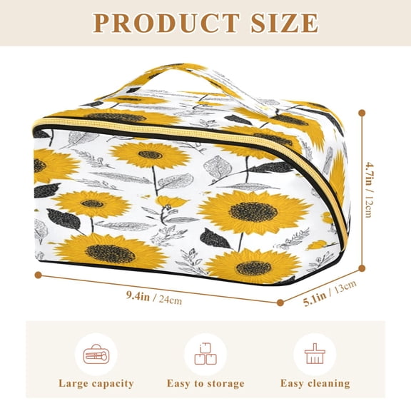 Iauyy Rhombus Cosmetic Bag with Handle Large Capacity Luxury Twill Travel Makeup Bag ,Clear Lines Of Leaves
