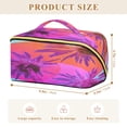 thumbnail image 1 of Iauyy Rhombus Cosmetic Bag with Handle Large Capacity Luxury Twill Travel Makeup Bag ,Pinkish-purple Palm Tree, 1 of 8