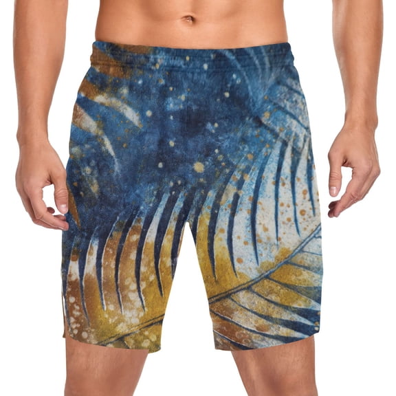 Iauyy Men's Athletic Shorts -Moisture Wicking Workout & Basketball Shorts with Liner, Lightweight Mesh Gym Sweat Shorts, Batik Fabric (S)