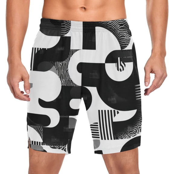 Iauyy Men's Athletic Shorts -Moisture Wicking Workout & Basketball Shorts with Liner, Lightweight Mesh Gym Sweat Shorts, Outstanding Layout (S)