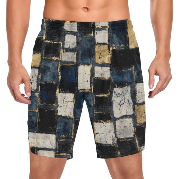 Iauyy Men's Athletic Shorts -Moisture Wicking Workout & Basketball Shorts with Liner, Lightweight Mesh Gym Sweat Shorts, for Solid-color Base (S)