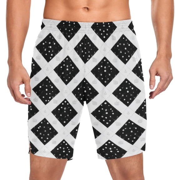 Iauyy Men's Athletic Shorts -Moisture Wicking Workout & Basketball Shorts with Liner, Lightweight Mesh Gym Sweat Shorts, with Small Dots (S)