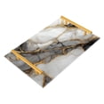 thumbnail image 1 of Iauyy Modern Square Bathroom Tray with Handles - Acrylic & Aluminum Alloy Vanity Countertop Organizer ，Around The Golden Lines, 1 of 7