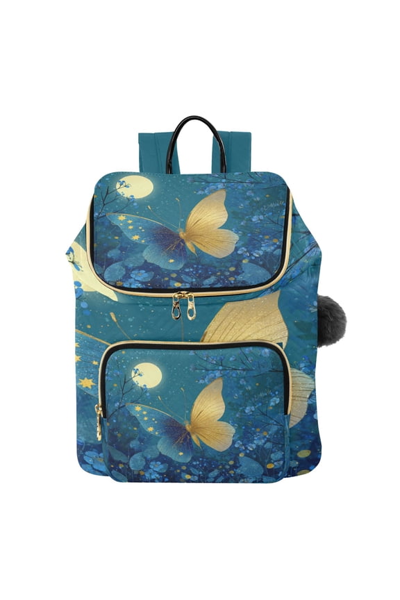 Moonlight Wings Design Fashion Backpack for Women , (14-in Computer)Quilted Shoulder Bag,15L