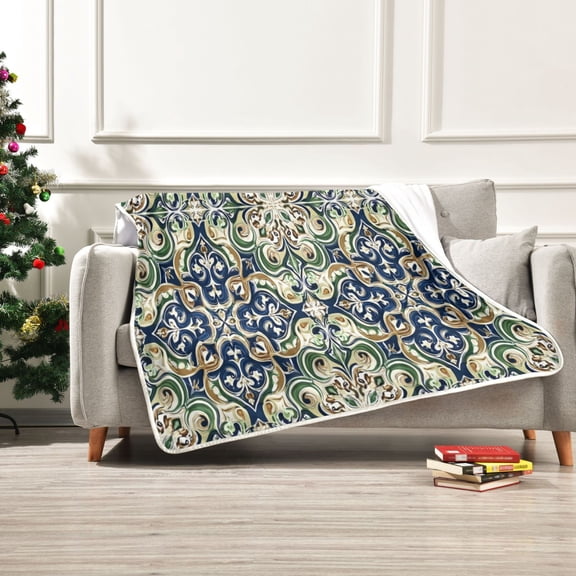 Iauyy Muted Color Combination Blanket ,Arctic Wool Throw Blankets All Season Bed Blanket for Couch Sofa Decoration Christmas Gifts 50x60 in