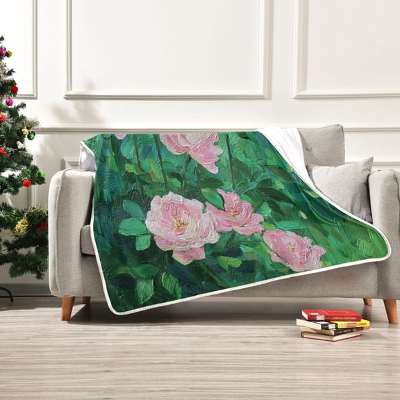 Iauyy Pale Emerald Green Garden Blanket ,Arctic Wool Throw Blankets All Season Bed Blanket for Couch Sofa Decoration Christmas Gifts 60x80 in
