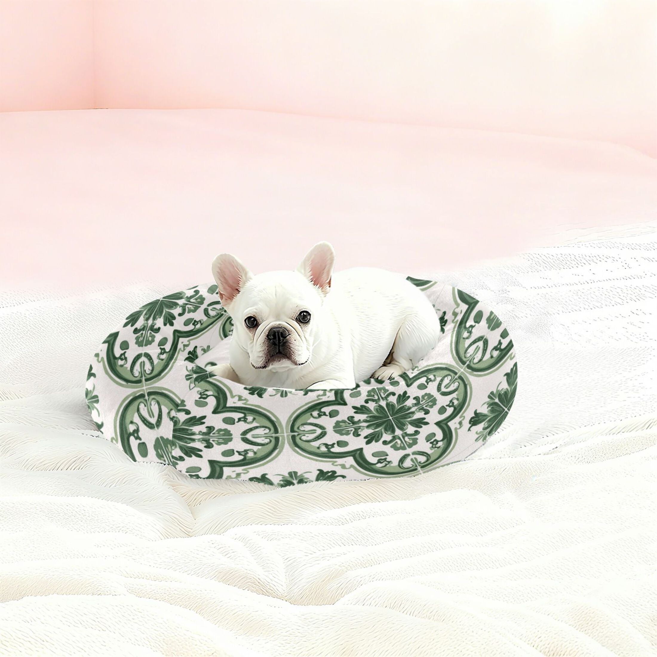 Iauyy Pet Couch Donut Cat Bed for Indoor Cats/Small Dogs Washable & Machine with Non-slip Bottom Calming Cat Furniture, A Traditional Spanish Style (M)