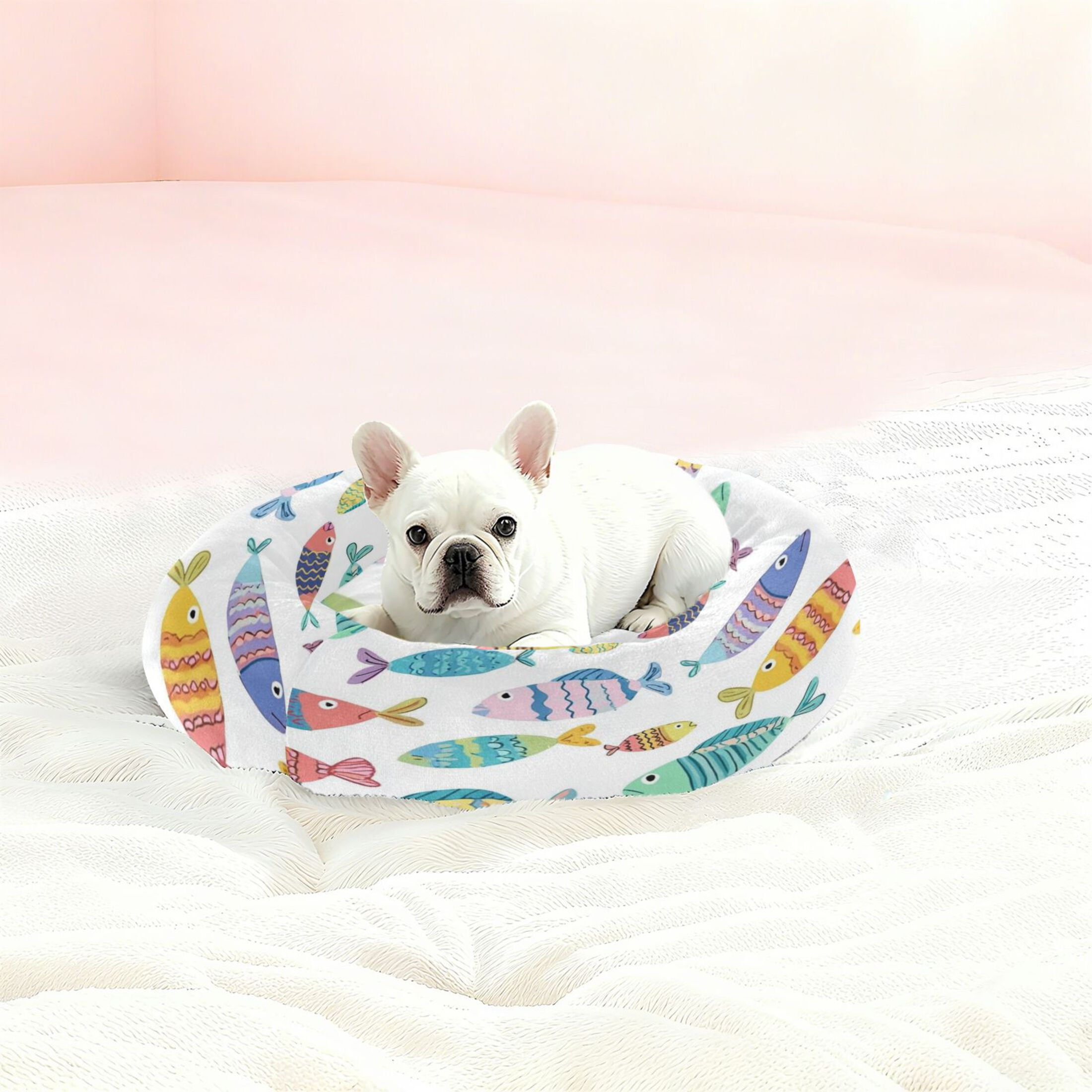 Iauyy Pet Couch Donut Cat Bed for Indoor Cats/Small Dogs Washable & Machine with Non-slip Bottom Calming Cat Furniture, Warm and Lovely Atmosphere (XS)